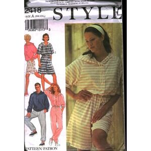Style 2418 Unisex Oversized Sportswear Sewing Pattern Hooded Jumpsuit Top Shorts